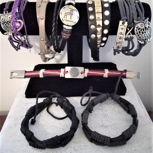 Leather Bracelet Bundle of 8